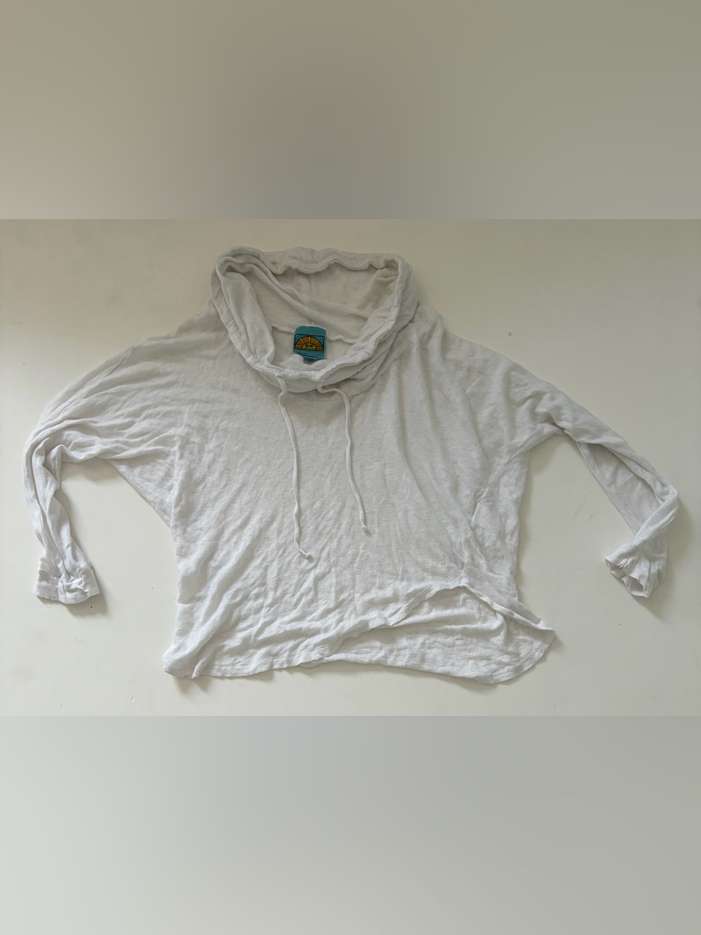 C&C California White Lightweight Cowl-Neck Hoodie